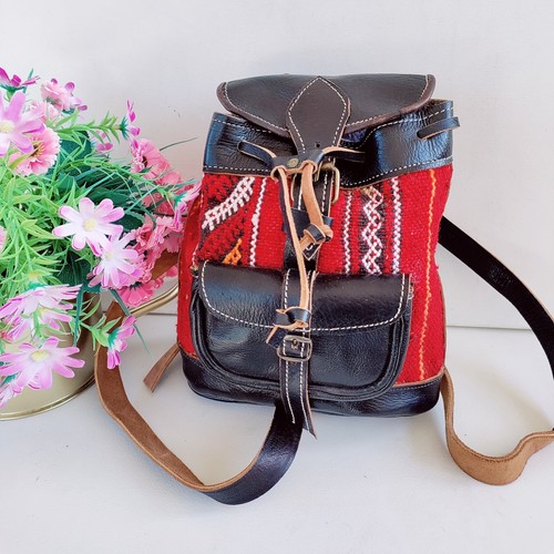Small leather rich red - leather,