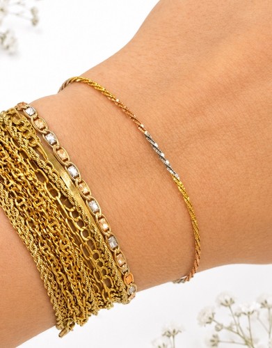 10k tricolor gold - 10k, 6.5”