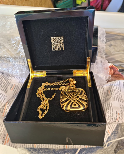 Biba gold tone square locket - gold,