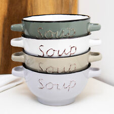 Set Of 4 Handled Soup Bowls