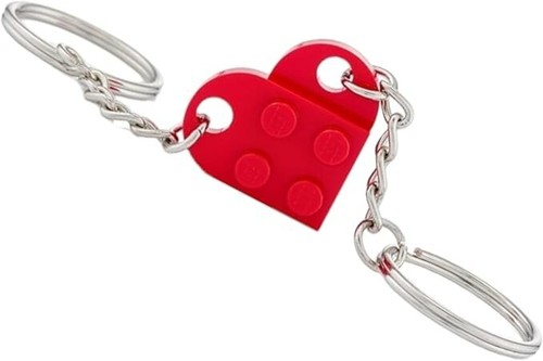 Lego brick heart keyring - lego,