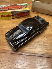 Minister Delux Mechanical & Automatic Car 10" Boxed A-34951/81 Blue Vintage 50s