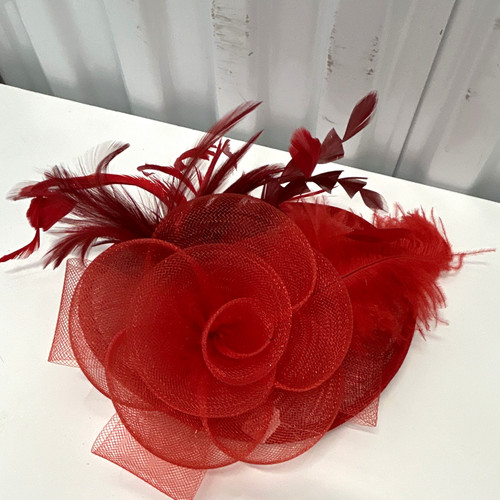 Red mesh feather flower - mesh,