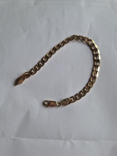 9ct yellow gold curb bracelet - yellow,