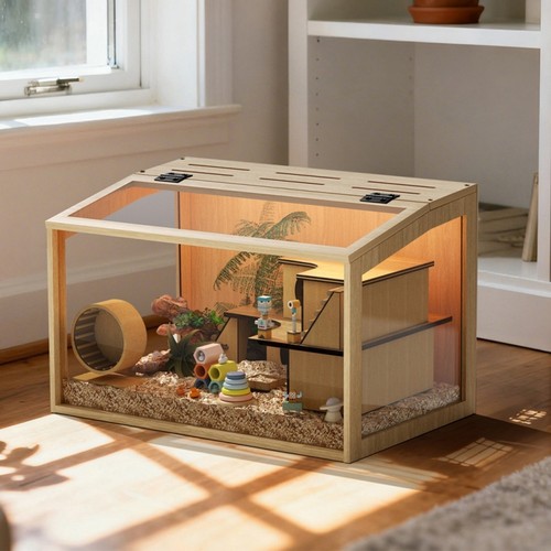 Large wooden hamster cage - large,