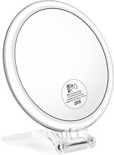 JMH Magnifying Handheld Mirror Double Sided, 1X 20X Magnification Hand Mirror, T