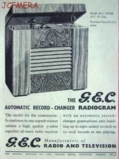'G.E.C.' Auto Record-Changer Radiogram Advert : Small 1948 Print AD