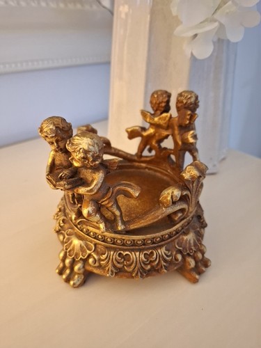 Vintage cherubs candle plant - vintage,
