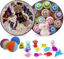 Bath Bombs for Kids, 12Pcs Bath Bombs with Surprise Crystal Toys Inside, Handmad