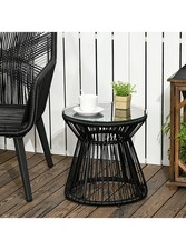 Garden Rattan Side Table Round