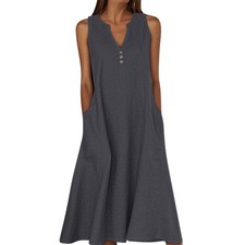 Women Cotton Linen Sleeveless