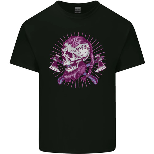 Viking axe skull mens cotton - skull,