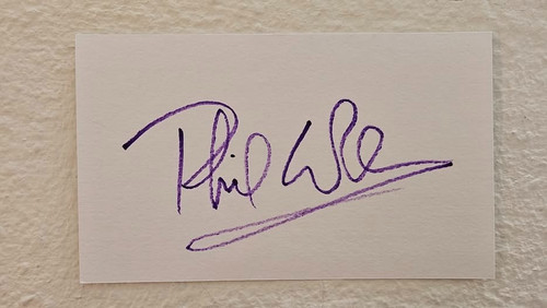 Phil collins signed 3x5 index - phil,