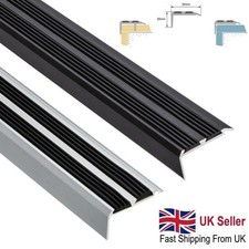 ALUMINIUM STAIR NOSING EDGE TRIM STEP NOSE EDGING NOSINGS FOR CARPET WOOD UK