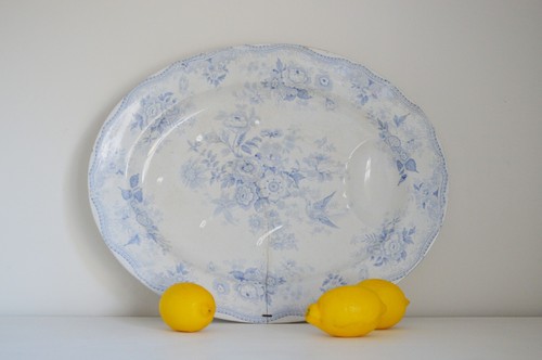 Large blue and white antique