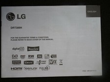 LG Owner`s Manual Guide Book for LG DRT389H digital TV DVD Recorder+freeview