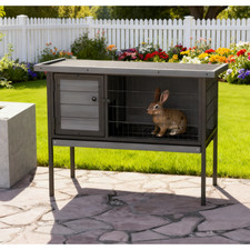 Wooden Rabbit Hutch Elevated