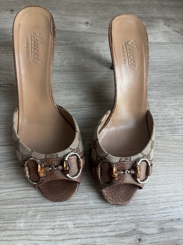 Gucci monogram horsebit - horsebit, heel