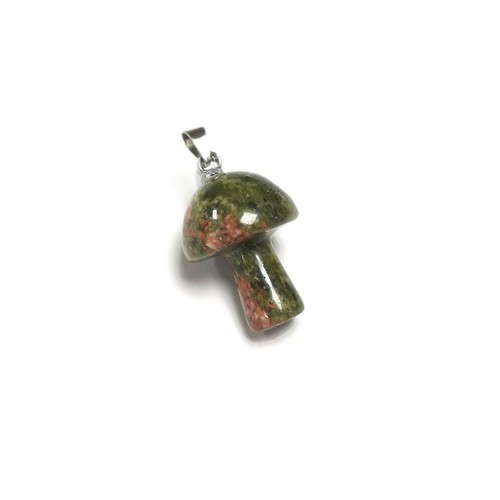 Unakite mushroom pendant - mushroom,