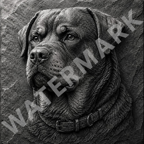 Rottweiler engraved slate