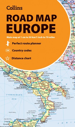 Collins road map europe - map, of