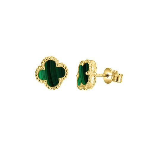 925 silver rhodium clover - silver, stud