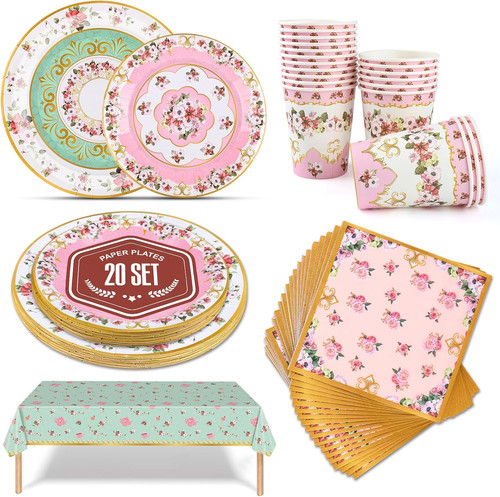 151 pcs floral paper party - pcs,