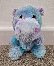Build A Bear Smallfrys - Blue Lilac Purple Hippo - Plush Soft Toy