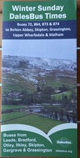 Bus Timetable - Winter Sunday DalesBus - 26 Oct 2025 to 29 Mar 2026 - Unmarked