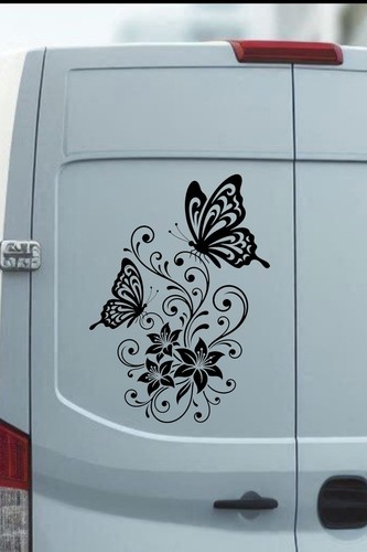 Hibiscus butterflies vinyl - butterflies,