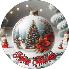 Christmas Winter Bauble Cake Toppers Edible Icing Wafer Decor Merry Xmas Happy