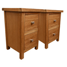 Oak 2 Drawer Bedsides – Pair
