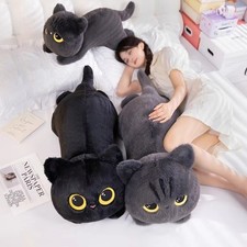 Cartoon Cat Plush Toy 50cm Black Cat Plush Toy Dolls Cuddly Pillow Cushion
