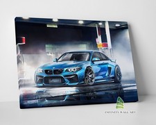 Blue Sports Car Canvas Art