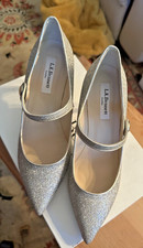 L.K.Bennett Monica Champagne Fine Glitter Shoes UK 5 RRP £195