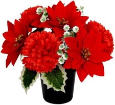 Xmas Artificial Flowers Grave