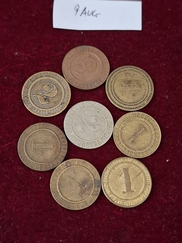 Old numbered gaming tokens - old,