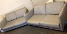 2x Boconcept Indivi 2 Sofa Grey Modern 2 Seater Sofa Set Light Grey - RRP £2,400