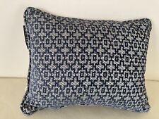 Clarke and Clarke Cushion Woven Navy Mansour Indigo Rectangle Pattern Textured
