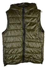 ZARA Green Padded Gilet size M Womens Full Zip Hooded Casual Outdoors