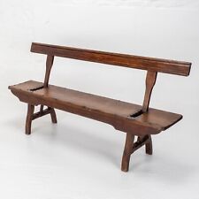 Victorian Pitch Pine 6ft Railway Bench C19th (Swing Back)