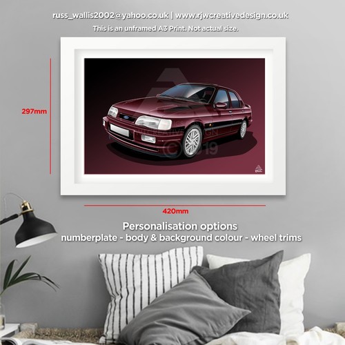 Ford sierra cosworth poster - rs,