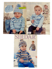 3 x Sirdar Snuggly Baby Crofter DK Knitting Patterns Birth to 7 Years (G82)