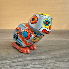 Vintage YONE Jumping Robot Tin Plate Japan 3.5" Working