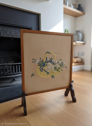 Vintage wooden fire screen - wooden,