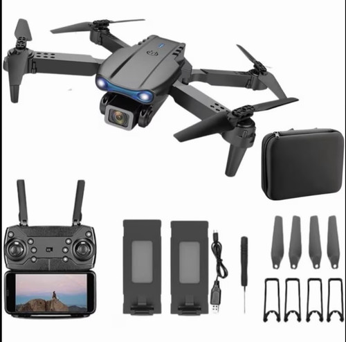 Foldable black quadcopter - black,