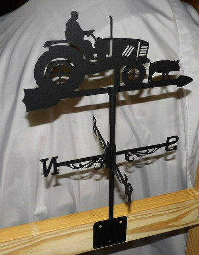 Black metal weathervane pig - metal, &