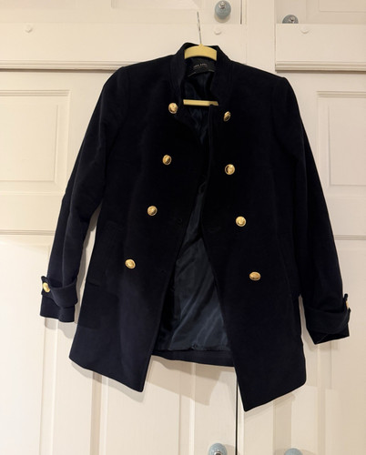 Zara men navy cotton pea - navy,