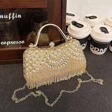 with Diamond Evening Clutch Purse Tassel Clutch Bag  Wedding Occasion