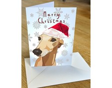 Lurcher Dog Merry Christmas